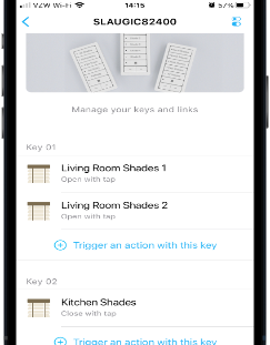 Keypad with linked actions